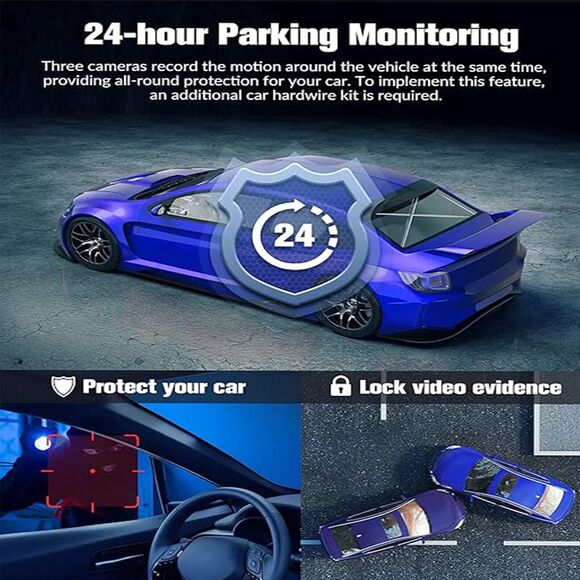 3 Cameras Vehicle Blackbox DVR Full HD 1080 recorder new in box - Picture 6 of 7